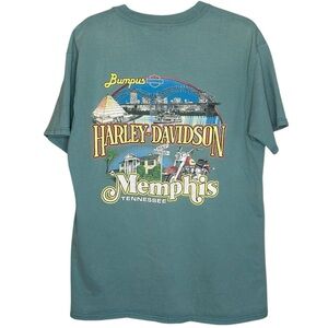 VINTAGE | ‘97 Harley-Davidson Memphis Tennessee Graphic Tee - Seafoam Green - Lg